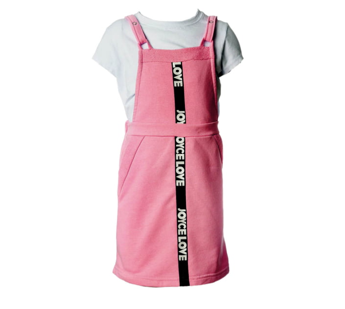 ΒΑΜΒΑΚΕΡΟ ΣΕΤ ΦΟΡΕΜΑ ΜΕ T-SHIRT JOYCE LOVE ΡΟΖ 13876