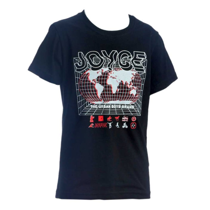 ΒΑΜΒΑΚΕΡΟ ΚΟΝΤΟΜΑΝΙΚΟ T-SHIRT JOYCE GLOBE ΜΑΥΡΟ 1393522