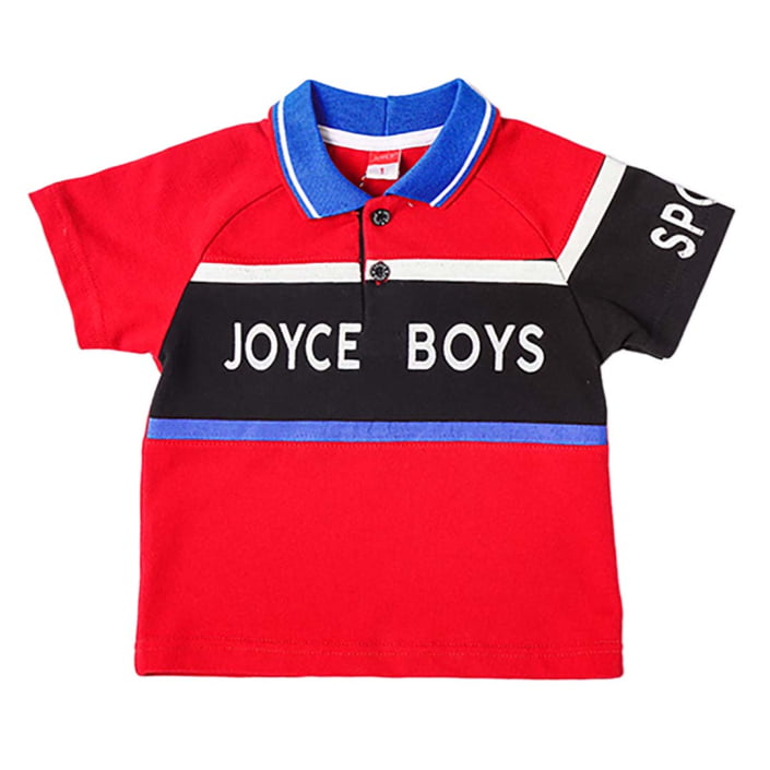 ΒΑΜΒΑΚΕΡΟ ΚΟΝΤΟΜΑΝΙΚΟ T-SHIRT POLO JOYCE BOYS ΚΟΚΚΙΝΟ 211393