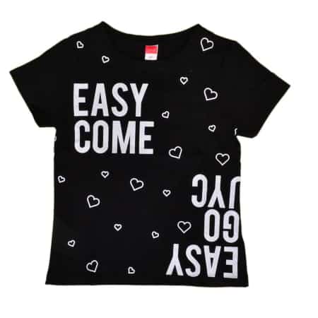 ΒΑΜΒΑΚΕΡΟ T-SHIRT JOYCE EASY COME ΜΑΥΡΟ 92502