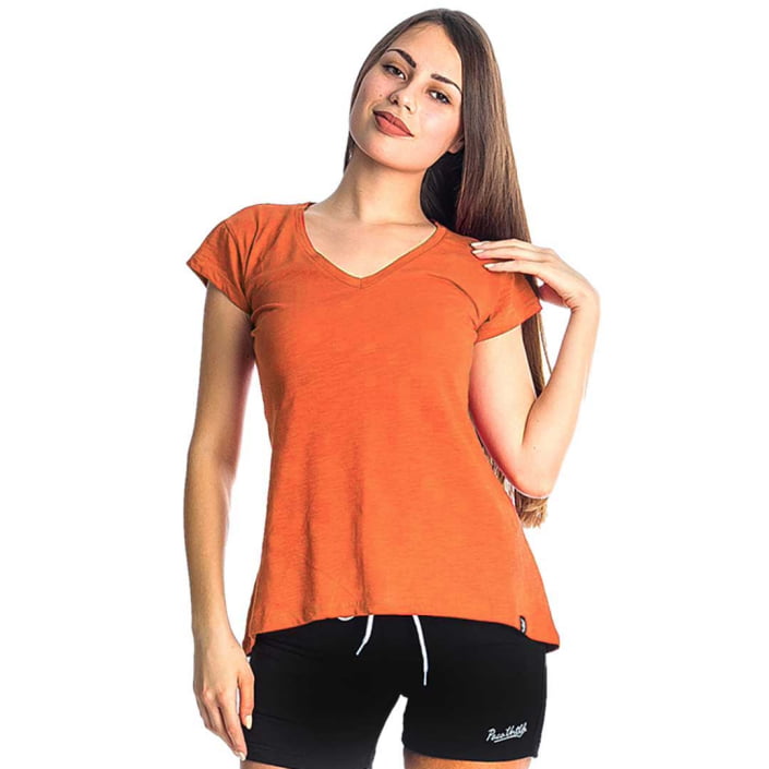 ΒΑΜΒΑΚΕΡΟ ΑΣΥΜΜΕΤΡΟ T-SHIRT PACO V-NECK ΠΟΡΤΟΚΑΛΙ 2332821