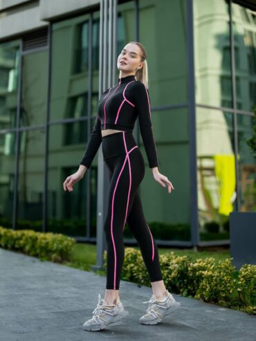 ΓΥΝΑΙΚΕΙΟ ΨΗΛΟΜΕΣΟ PUSH-UP ΚΟΛΑΝ ΣΥΣΦΙΞΗΣ FUCHSIA LINE ΜΑΥΡΟ L0101