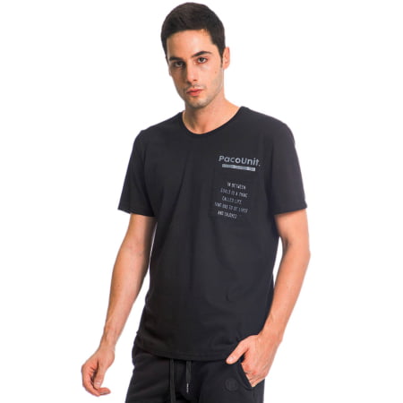 ΑΝΔΡΙΚΟ ΒΑΜΒΑΚΕΡΟ T-SHIRT PACO POCKET ΜΑΥΡΟ 13524