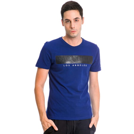 ΑΝΔΡΙΚΟ ΒΑΜΒΑΚΕΡΟ SLIM FIT T-SHIRT PACO LOS ANGELES ΜΠΛΕ 13579