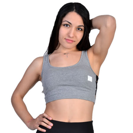 ΒΑΜΒΑΚΕΡΟ ΓΥΝΑΙΚΕΙΟ CROP TOP PACO MINIMALIST ΓΚΡΙ 201616