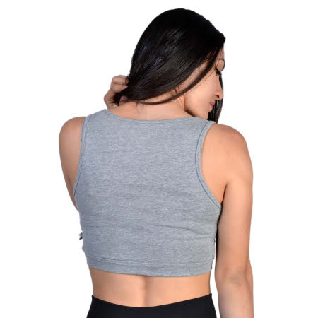 ΒΑΜΒΑΚΕΡΟ ΓΥΝΑΙΚΕΙΟ CROP TOP PACO MINIMALIST ΓΚΡΙ 201616