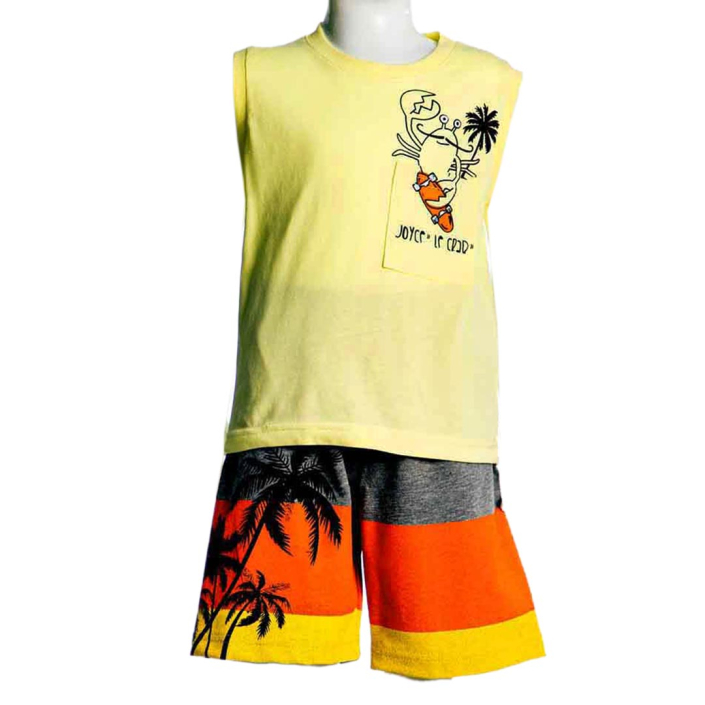 ΒΑΜΒΑΚΕΡΟ ΣΕΤ ΜΕ ΑΜΑΝΙΚΟ T-SHIRT ΓΙΑ ΑΓΟΡΙ JOYCE LE CRAB ΚΙΤΡΙΝΟ 13899