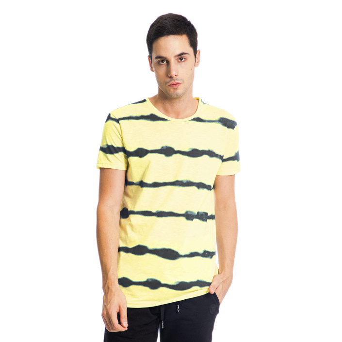 ΑΝΔΡΙΚΟ ΒΑΜΒΑΚΕΡΟ T-SHIRT PACO STRIPES ΚΙΤΡΙΝΟ 13577