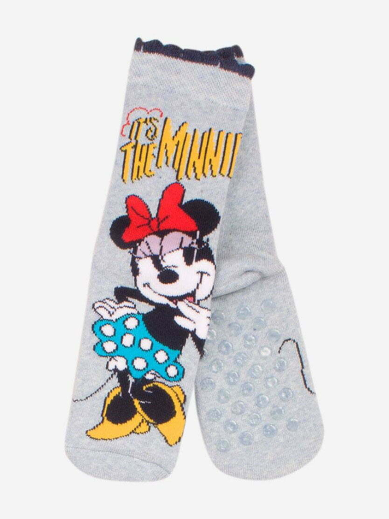 DISNEY Παιδική Πετσετέ Κάλτσα Minnie Mouse με Αντιολισθητικές Πατούσες