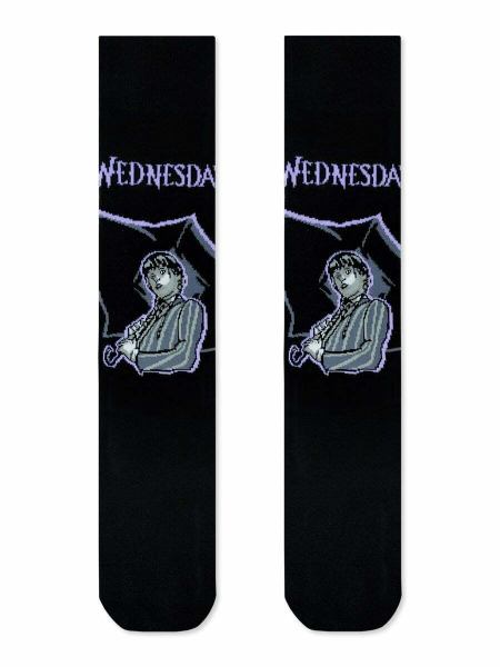 NODO Βαμβακερή Κάλτσα με Σχέδια Wednesday Adams