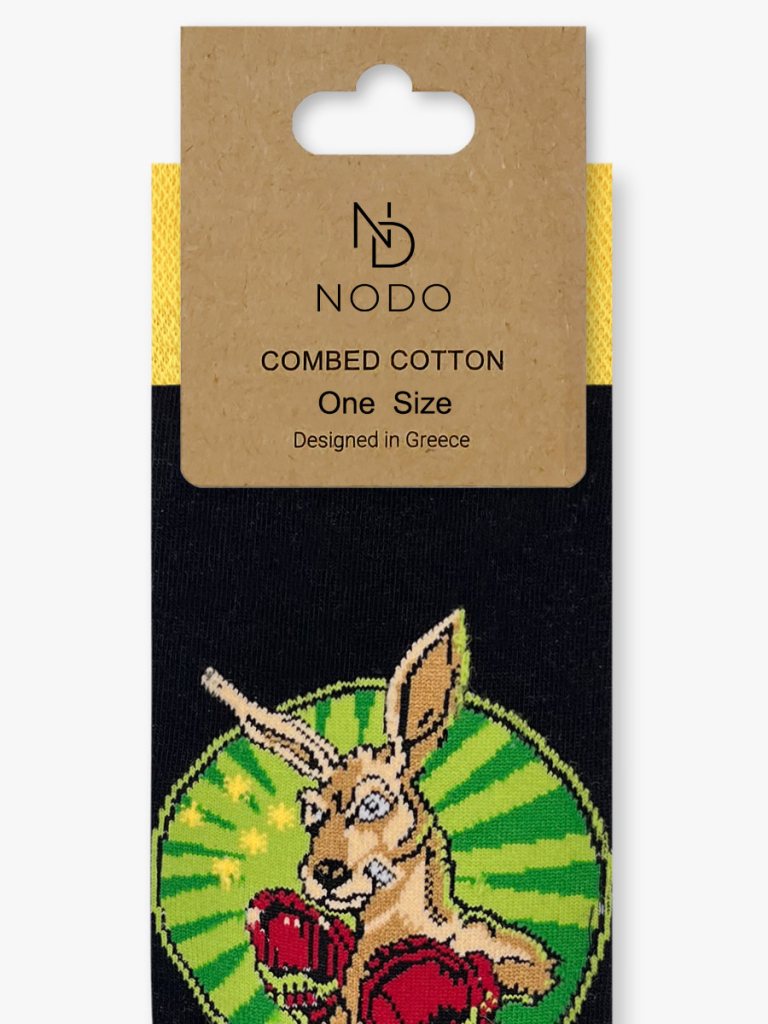 NODO Βαμβακερή Κάλτσα με Σχέδια Boxing Kangaroo - Image 3