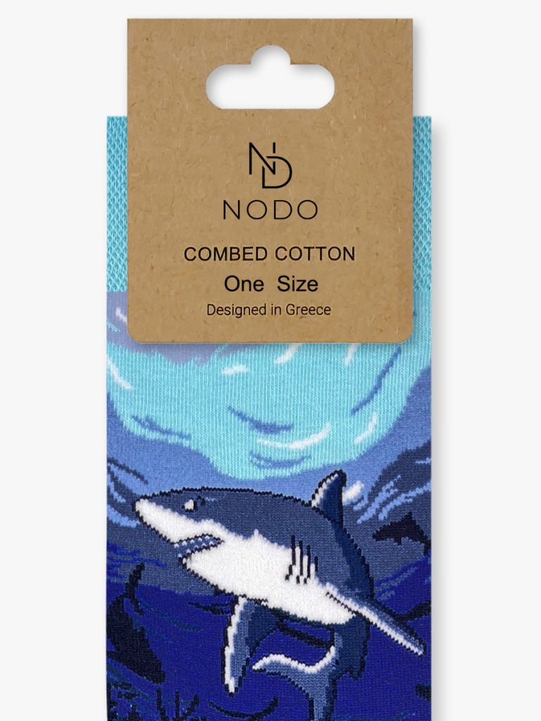 NODO Βαμβακερή Κάλτσα με Σχέδια Shark - Image 3