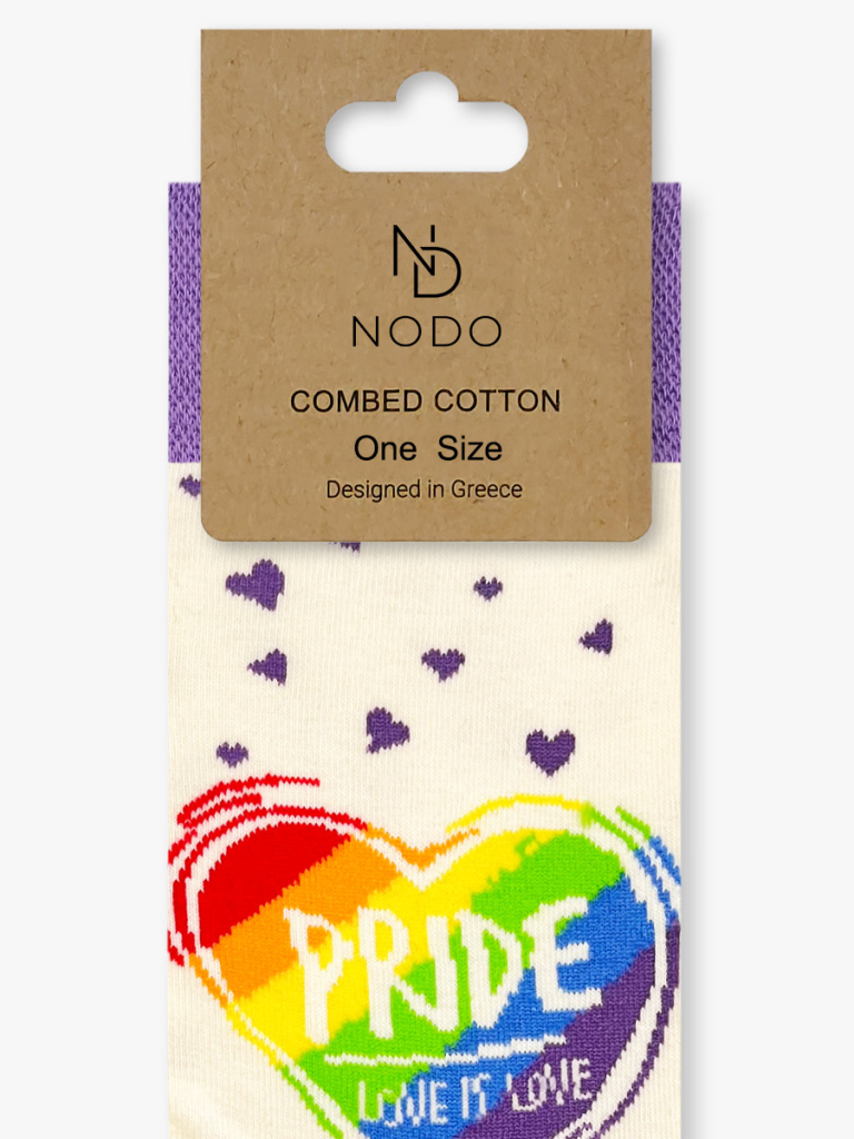 NODO Βαμβακερή Κάλτσα με Σχέδια Love is Love - Image 3