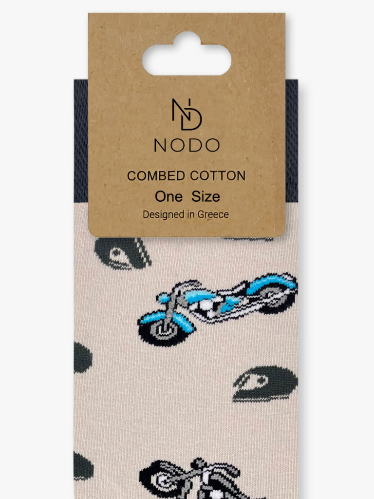 NODO Βαμβακερή Κάλτσα με Σχέδια Motorcycle - Image 3