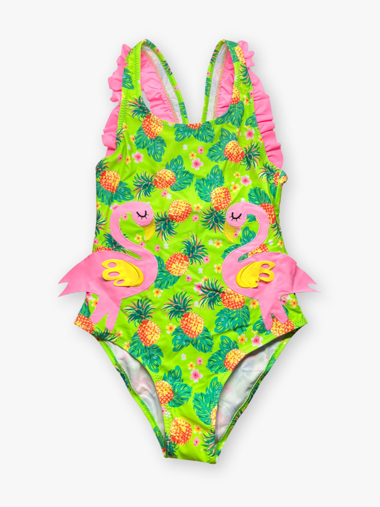 FLOWER Παιδικό Ολόσωμο Μαγιό με Βολάν και Σχέδια Flamingo and Pineapple