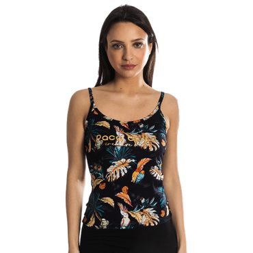 ΓΥΝΑΙΚΕΙΟ ΒΙΣΚΟΖ ΤΙΡΑΝΤΕ T-SHIRT PACO FLOWERS ΜΑΥΡΟ 213147