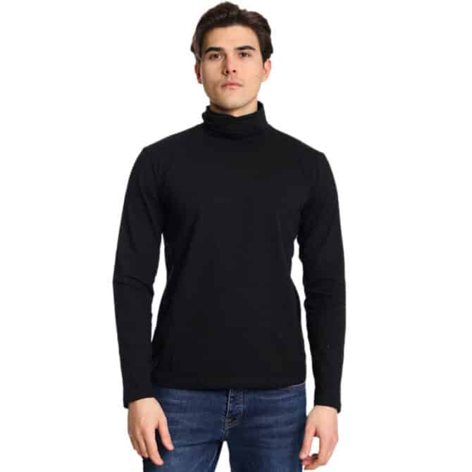 ΒΑΜΒΑΚΕΡΗ ΜΑΚΡΥΜΑΝΙΚΗ ΜΠΛΟΥΖΑ ΖΙΒΑΓΚΟ PACO BASIC TURTLNECK ΜΑΥΡΟ 2481813