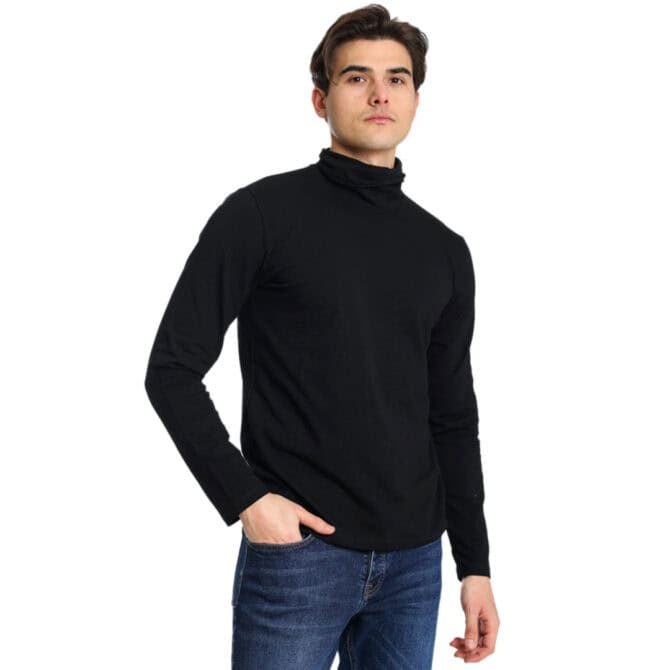 ΒΑΜΒΑΚΕΡΗ ΜΑΚΡΥΜΑΝΙΚΗ ΜΠΛΟΥΖΑ ΖΙΒΑΓΚΟ PACO BASIC TURTLNECK ΜΑΥΡΟ 2481813