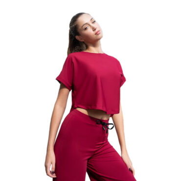 ΓΥΝΑΙΚΕΙΟ ΑΘΛΗΤΙΚΟ ΚΟΝΤΟΜΑΝΙΚΟ CROP TOP ΤΥΠΟΥ YOGA ΜΠΟΡΝΤΟ L2383