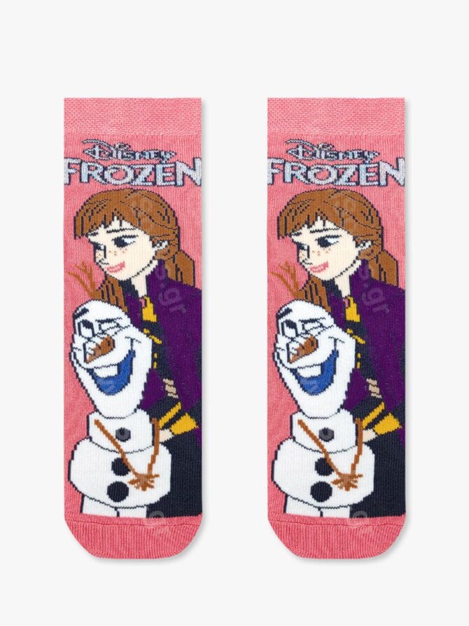 DISNEY Παιδική Πετσετέ Κάλτσα Elsa and Olaf Frozen με Αντιολισθητικές Πατούσες