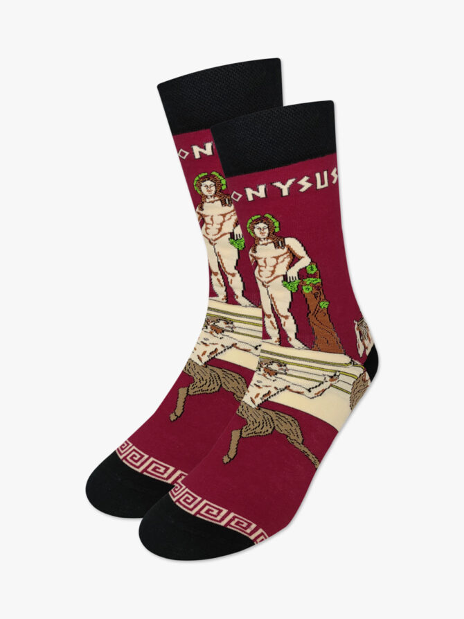 NODO Βαμβακερή Κάλτσα με Σχέδια Dionysus The Greek God and Pan - Image 2