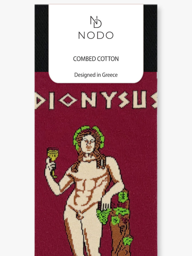 NODO Βαμβακερή Κάλτσα με Σχέδια Dionysus The Greek God and Pan - Image 3