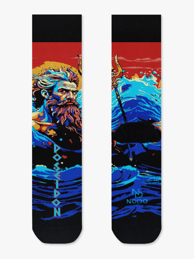 Κάλτσα Βαμβακερή με Σχέδια Poseidon The Greek God NODO