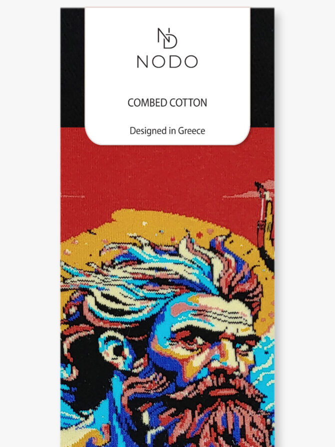 Κάλτσα Βαμβακερή με Σχέδια Poseidon The Greek God NODO - Image 3