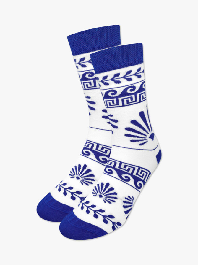NODO Βαμβακερή Κάλτσα με Σχέδια Greek Pattern Meandros - Image 2