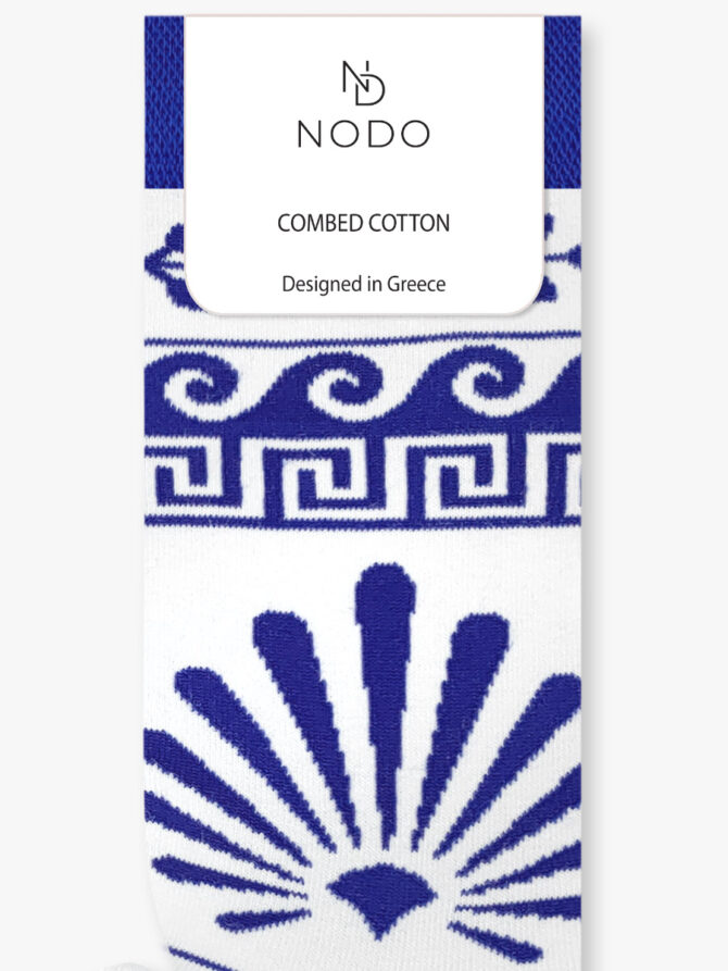 NODO Βαμβακερή Κάλτσα με Σχέδια Greek Pattern Meandros - Image 3