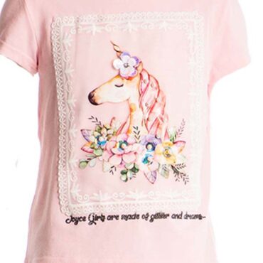 ΒΑΜΒΑΚΕΡΟ ΣΕΤ ΜΕ ΦΟΥΣΤΑ JOYCE UNICORN ΡΟΖ 13869