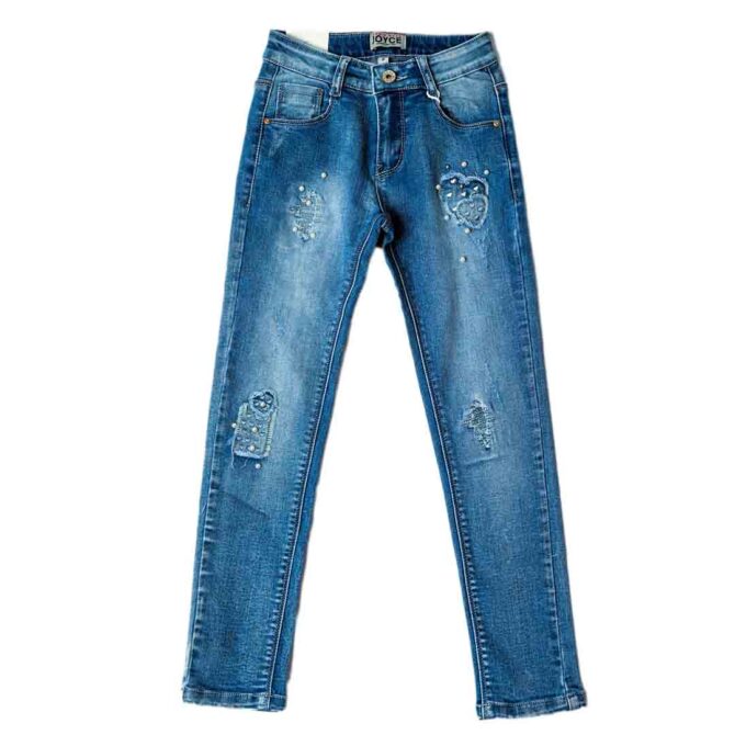 ΤΖΙΝ ΠΑΝΤΕΛΟΝΙ ΓΙΑ ΚΟΡΙΤΣΙ JOYCE JEANS HEART ΜΠΛΕ 14033