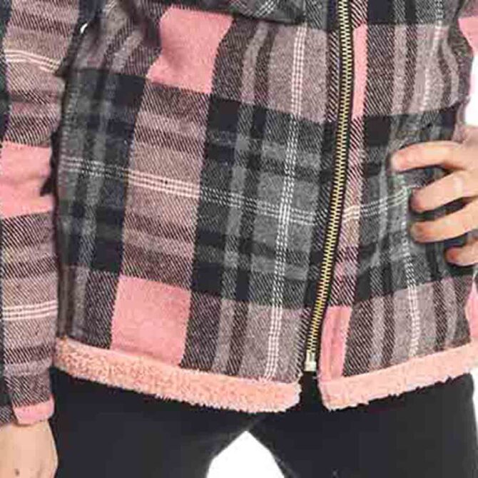ΚΟΡΙΤΣΙΣΤΙΚΗ ΓΟΥΝΙΝΗ ΖΑΚΕΤΑ ΜΕ ΚΟΥΚΟΥΛΑ JOYCE JACKET KARO AND FUR ΡΟΖ 2265402
