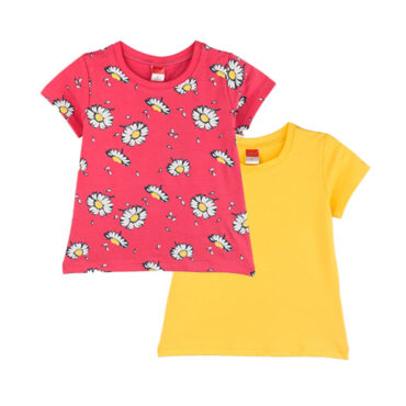 ΣΕΤ 2 ΤΕΜΑΧΙΩΝ ΒΑΜΒΑΚΕΡΑ T-SHIRT ΓΙΑ ΚΟΡΙΤΣΙ JOYCE DAISY ΦΟΥΞ 2411502