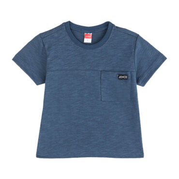 ΒΑΜΒΑΚΕΡΟ ΚΟΝΤΟΜΑΝΙΚΟ T-SHIRT ΓΙΑ ΑΓΟΡΙ JOYCE POCKET TAG ΜΠΛΕ ΡΑΦ 2412506
