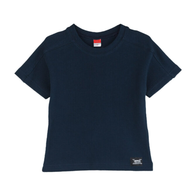 ΒΑΜΒΑΚΕΡΟ ΚΟΝΤΟΜΑΝΙΚΟ T-SHIRT JOYCE BASIC TAG ΜΠΛΕ 2412507
