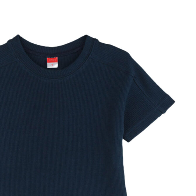 ΒΑΜΒΑΚΕΡΟ ΚΟΝΤΟΜΑΝΙΚΟ T-SHIRT JOYCE BASIC TAG ΜΠΛΕ 2412507