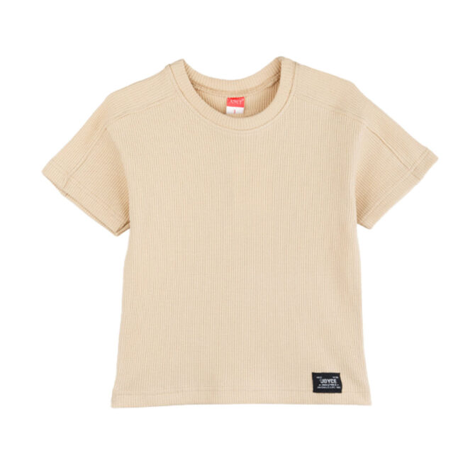 ΒΑΜΒΑΚΕΡΟ ΚΟΝΤΟΜΑΝΙΚΟ T-SHIRT JOYCE BASIC TAG ΜΠΕΖ 2412507
