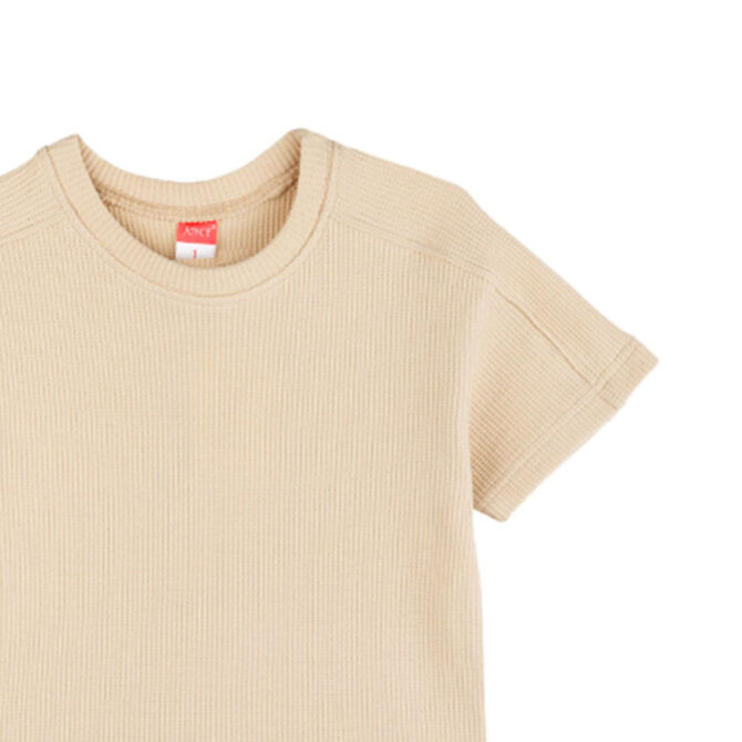 ΒΑΜΒΑΚΕΡΟ ΚΟΝΤΟΜΑΝΙΚΟ T-SHIRT JOYCE BASIC TAG ΜΠΕΖ 2412507