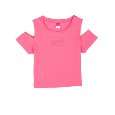ΒΑΜΒΑΚΕΡΟ ΚΟΝΤΟΜΑΝΙΚΟ T-SHIRT ΓΙΑ ΚΟΡΙΤΣΙ JOYCE POSITIVITY ΦΟΥΞ 2413515