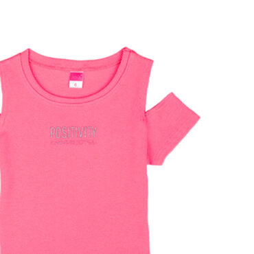 ΒΑΜΒΑΚΕΡΟ ΚΟΝΤΟΜΑΝΙΚΟ T-SHIRT ΓΙΑ ΚΟΡΙΤΣΙ JOYCE POSITIVITY ΦΟΥΞ 2413515