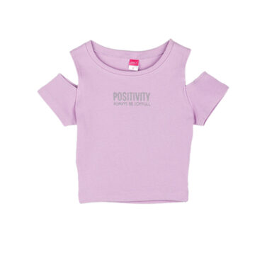 ΒΑΜΒΑΚΕΡΟ ΚΟΝΤΟΜΑΝΙΚΟ T-SHIRT ΓΙΑ ΚΟΡΙΤΣΙ JOYCE POSITIVITY ΛΙΛΑ 2413515
