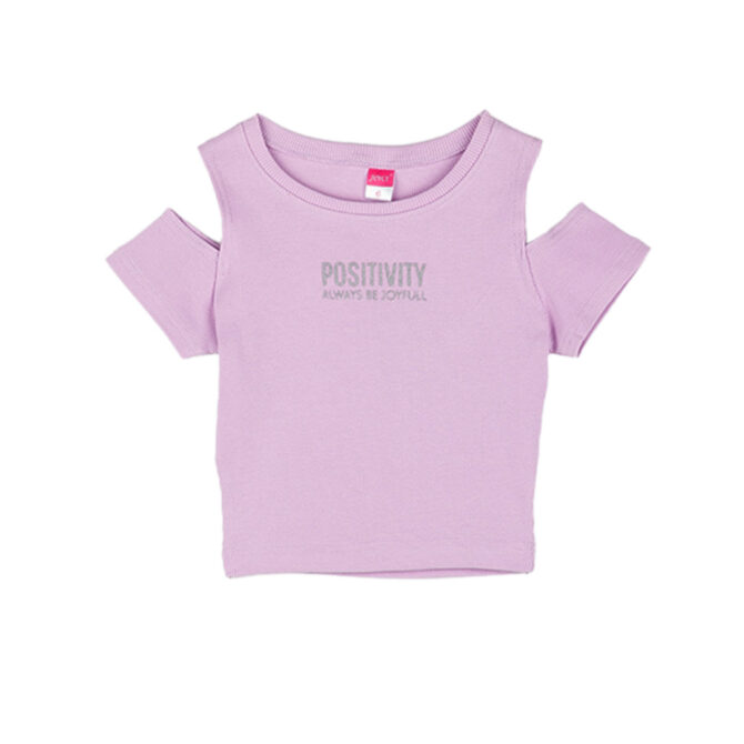 ΒΑΜΒΑΚΕΡΟ ΚΟΝΤΟΜΑΝΙΚΟ T-SHIRT ΓΙΑ ΚΟΡΙΤΣΙ JOYCE POSITIVITY ΛΙΛΑ 2413515