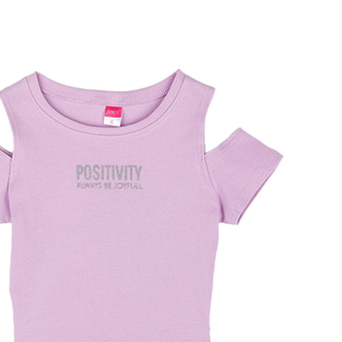 ΒΑΜΒΑΚΕΡΟ ΚΟΝΤΟΜΑΝΙΚΟ T-SHIRT ΓΙΑ ΚΟΡΙΤΣΙ JOYCE POSITIVITY ΛΙΛΑ 2413515