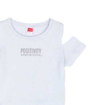 ΒΑΜΒΑΚΕΡΟ ΚΟΝΤΟΜΑΝΙΚΟ T-SHIRT ΓΙΑ ΚΟΡΙΤΣΙ JOYCE POSITIVITY ΑΣΠΡΟ 2413515