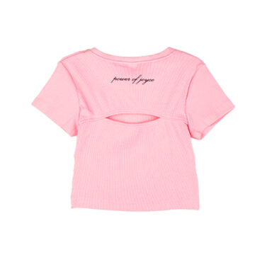 ΒΑΜΒΑΚΕΡΟ ΚΟΝΤΟΜΑΝΙΚΟ T-SHIRT CROP ΓΙΑ ΚΟΡΙΤΣΙ JOYCE SIMPLE RIB ΡΟΖ 2413516