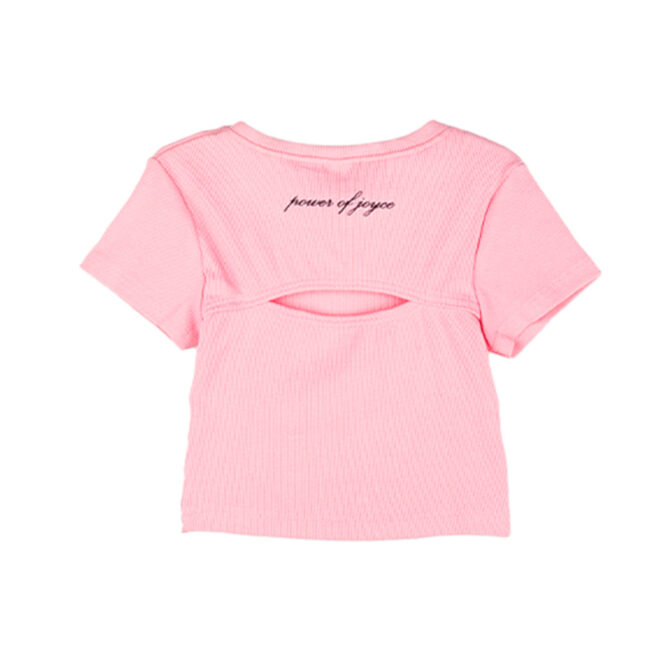 ΒΑΜΒΑΚΕΡΟ ΚΟΝΤΟΜΑΝΙΚΟ T-SHIRT CROP ΓΙΑ ΚΟΡΙΤΣΙ JOYCE SIMPLE RIB ΡΟΖ 2413516