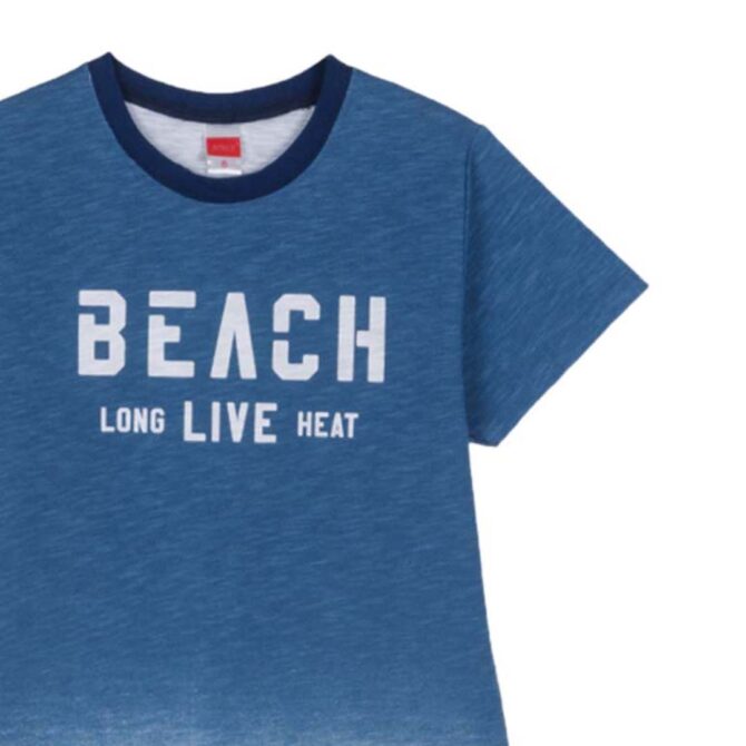 ΒΑΜΒΑΚΕΡΟ ΚΟΝΤΟΜΑΝΙΚΟ T-SHIRT ΓΙΑ ΑΓΟΡΙ JOYCE BEACH ΜΠΛΕ 2414507