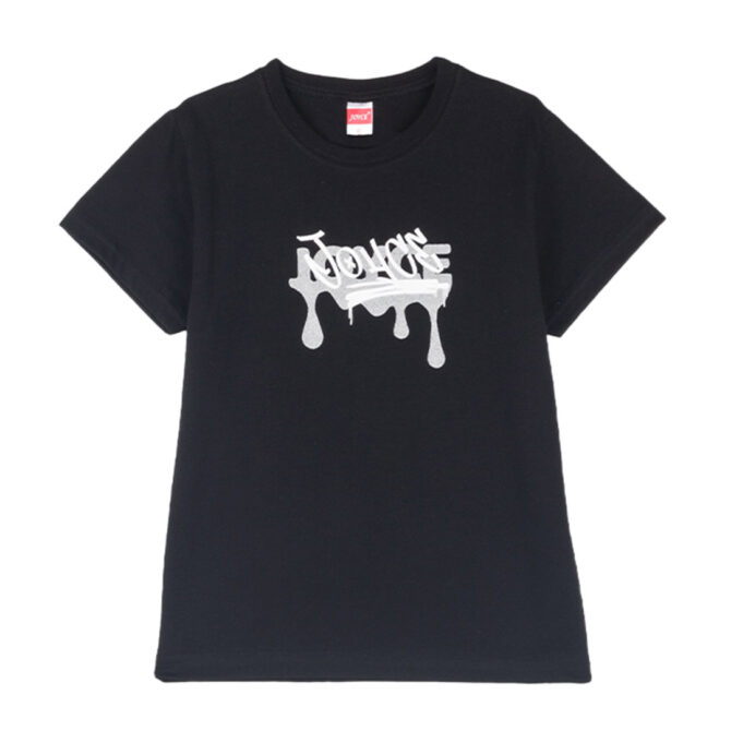 ΒΑΜΒΑΚΕΡΟ ΚΟΝΤΟΜΑΝΙΚΟ T-SHIRT ΓΙΑ ΑΓΟΡΙ JOYCE DRIP ΜΑΥΡΟ 2414509