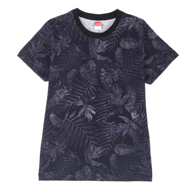 ΒΑΜΒΑΚΕΡΟ ΚΟΝΤΟΜΑΝΙΚΟ T-SHIRT ΓΙΑ ΑΓΟΡΙ JOYCE LEAVES ΜΑΥΡΟ 2414515